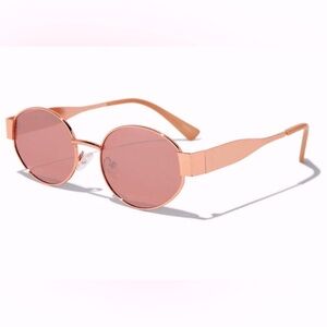 Retro Oval Sunglasses Rose Gold | Vintage Glam UV Protection NWOT